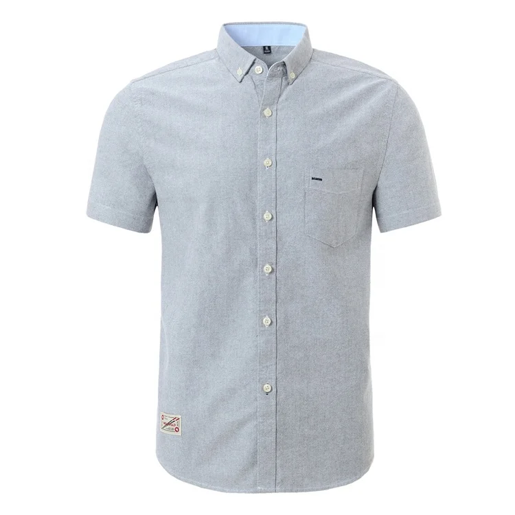 
Custom casual 100% cotton oxford camisas smart texture short sleeve chemise homme button down design mens dress shirt 