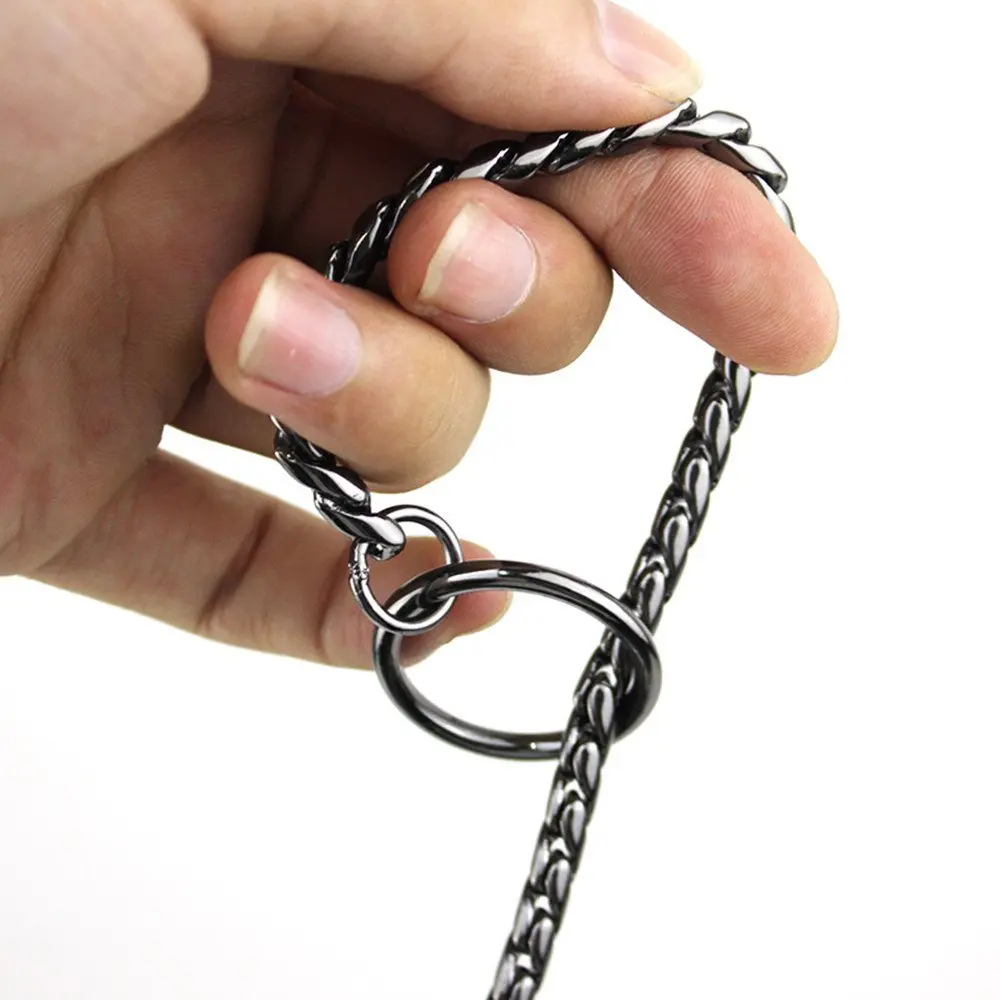 Snake Chain Dog Choke Collar Obedience Training Slip Collar Durable Dog Chain Collar