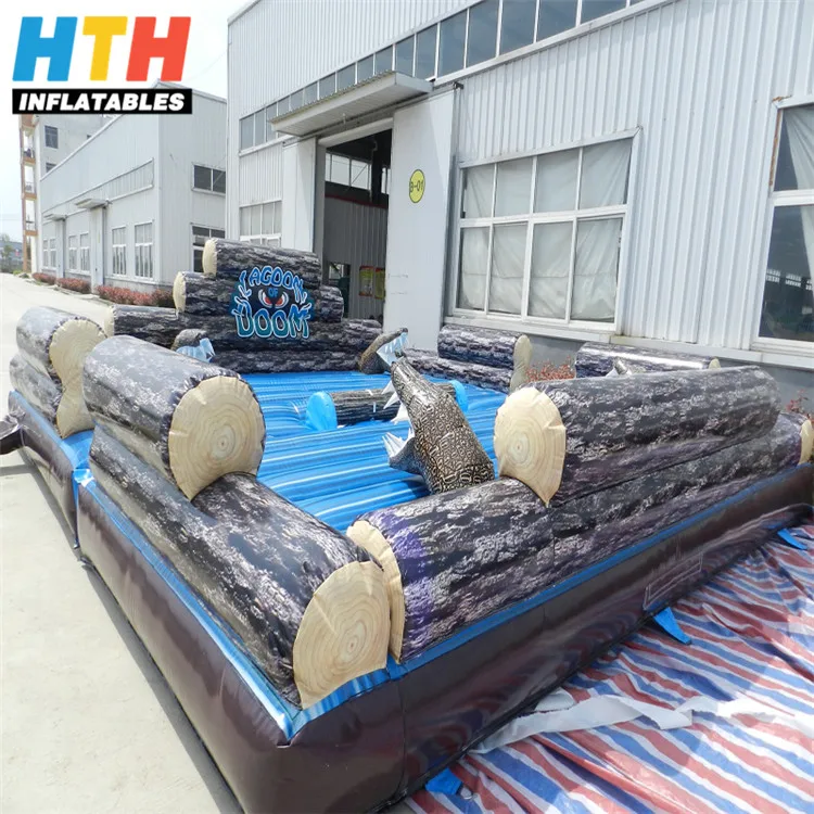 Crocodile log slammer inflatable carnival games for sale
