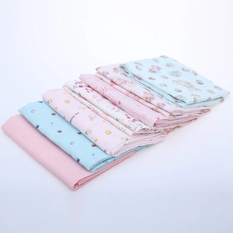 Hot Sale Custom Printed Cartoon Design 100% Cotton Double Gauze Muslin Fabric for Baby Blanket Bib