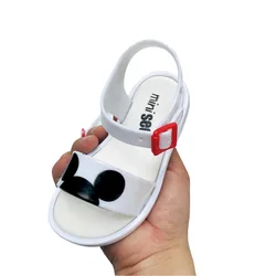 Новые детские туфли Минни Маус, пляжная одежда, туфли конфетного цвета для девочек, Нескользящие Модные Туфли-желе