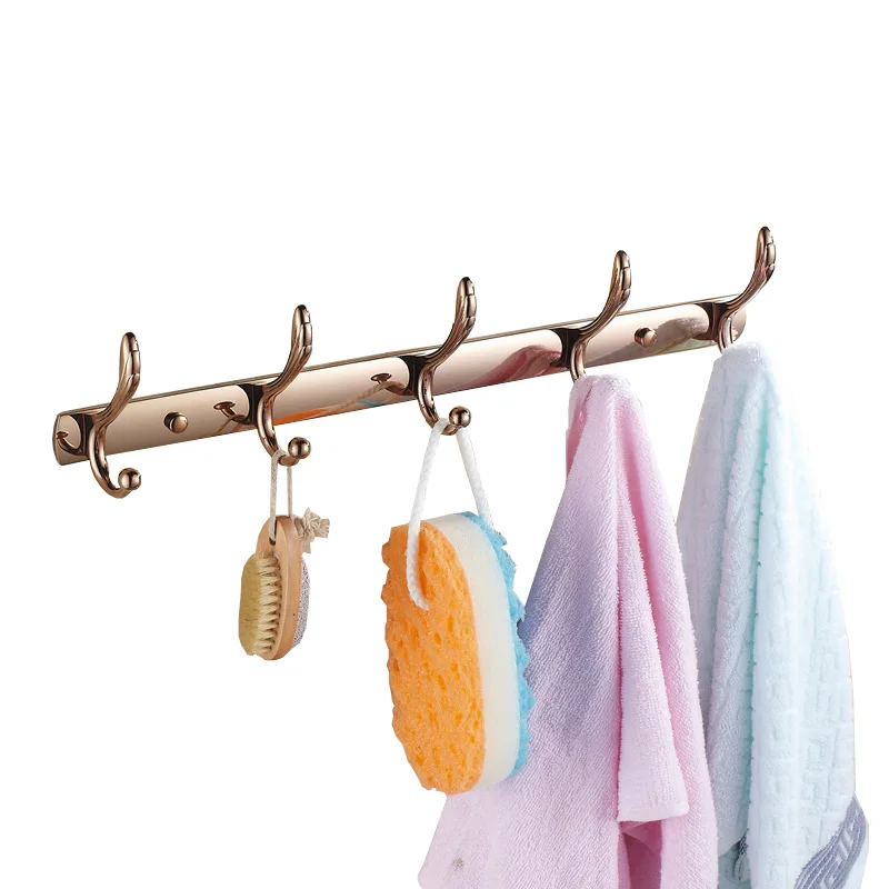 3/4/5/6/7/8 Wall Hanger Wall Mount Coat and Hat Hook Rack Bathroom Towel Robe Hook Rail
