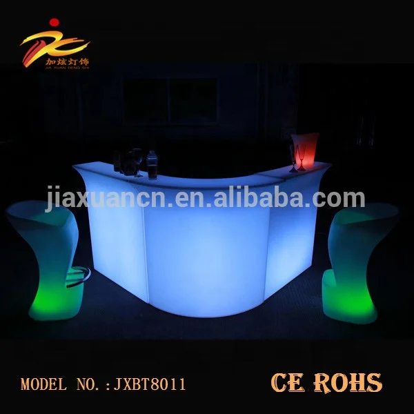 
Waterproof plastic color changing portable led bar furniture/corner led counter table from China 