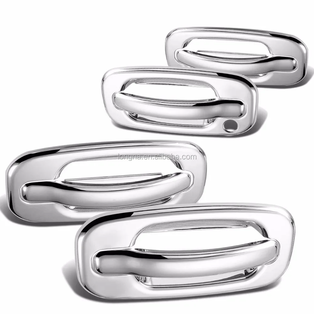 Chrome 4 Doors Handle Cover W/O Passenger Side Keyhole for 00-06 GMC Yukon/99-06 Sierra/07 Classic/02-06 Chevy Avalanche