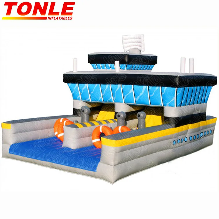 Warplane fighter navy aircraft inflatable obstacle course/Plane Carrier inflatable slide obstacle challenge game for sale