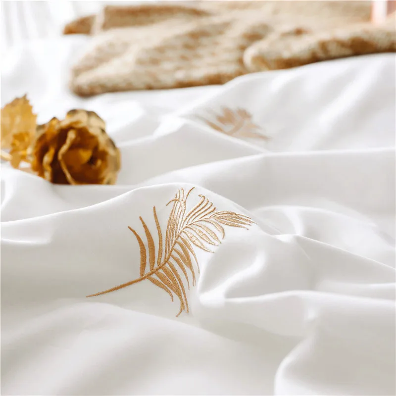 100% cotton  Embroidered bed sheet duvet cover  fitted sheet home