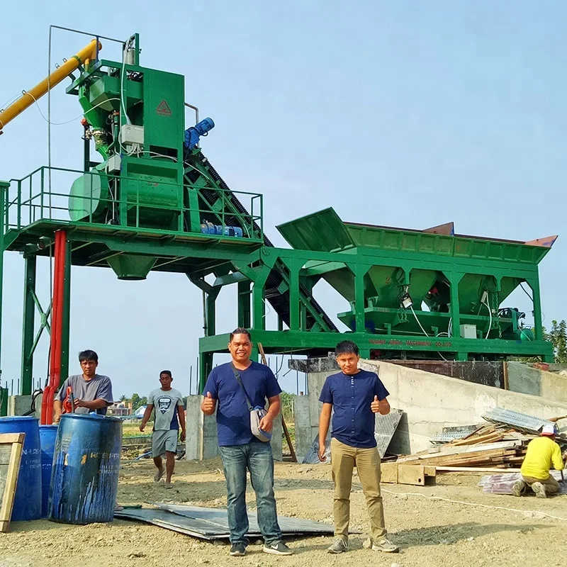 Portable concrete mixing equipment 750L twin shaft mixer machine 35m3/h Mobile Concrete Batching Plant price