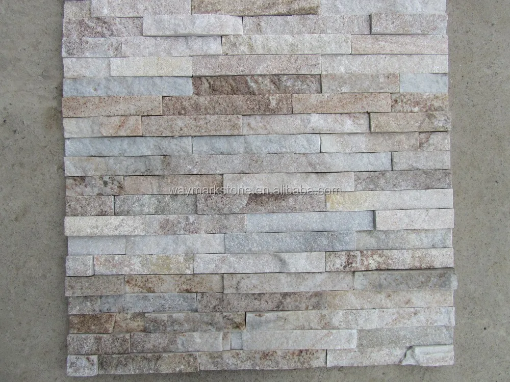 
stacked stone panel Grold Grain Mica schist decorative cultured walling stone WP-D48 