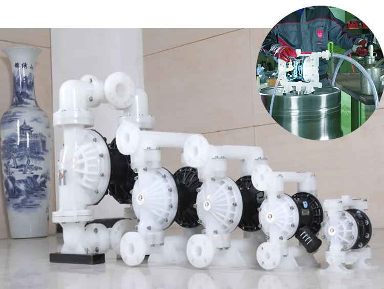 Low Pressure With Kynar Membranes High Suction Pneumatic Diaphragm Pump