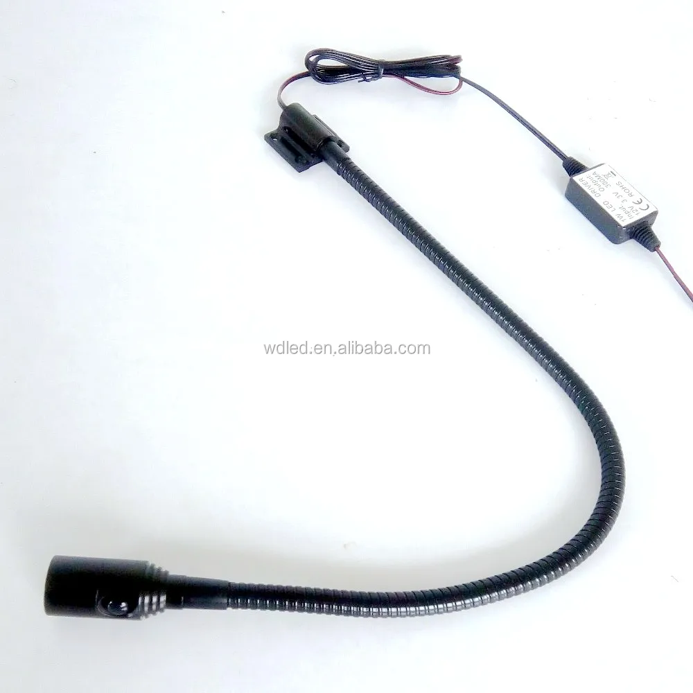 Map Light Chart Light Gooseneck 12 volt fixture white Color 3 Watt LED for Car, Truck, Boat, RV and Aircraft applications