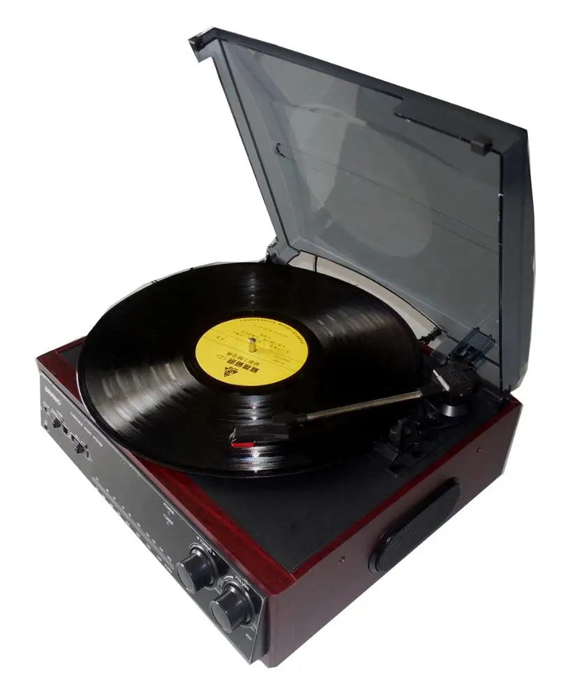 Wooden Vinyl Turntables Player with Recording Function
