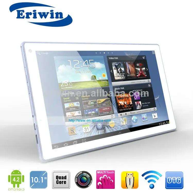 10.1 дюймов дешевые android 4.2 четырехъядерных процессоров 1g+8g смарт tablet pc поддержку hdmi площадку сделано в китае