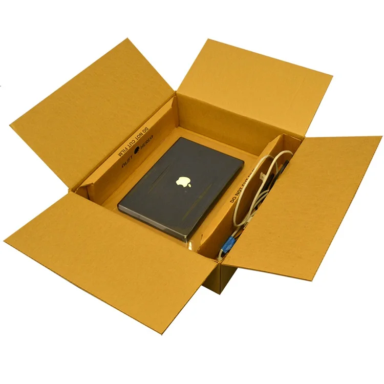 Wholesale Brown Corrugated Shipping Box Custom Logo With Foam Insert For Laptop Shipping
