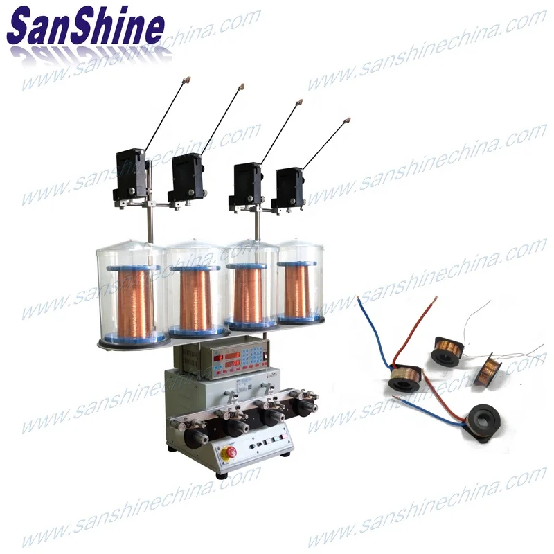 
Obverse four spindles filtering choke coil winding machine 