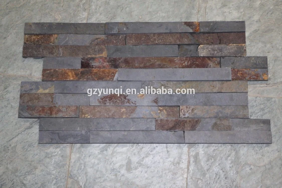 House decorative exterior wall covering panels culture stone rusty slate stone