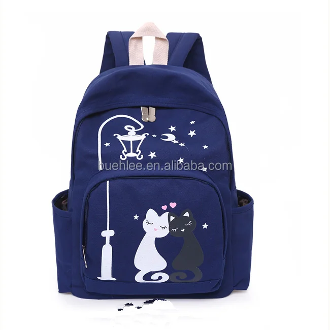 China factory Custom multicolor laptop school canvas backpack girls simple school bag korean school bags for girls