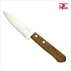 Wholesale customized sharp vegetable fruit meat 5 inch wooden handle stainless steel chinese cooking chef knife