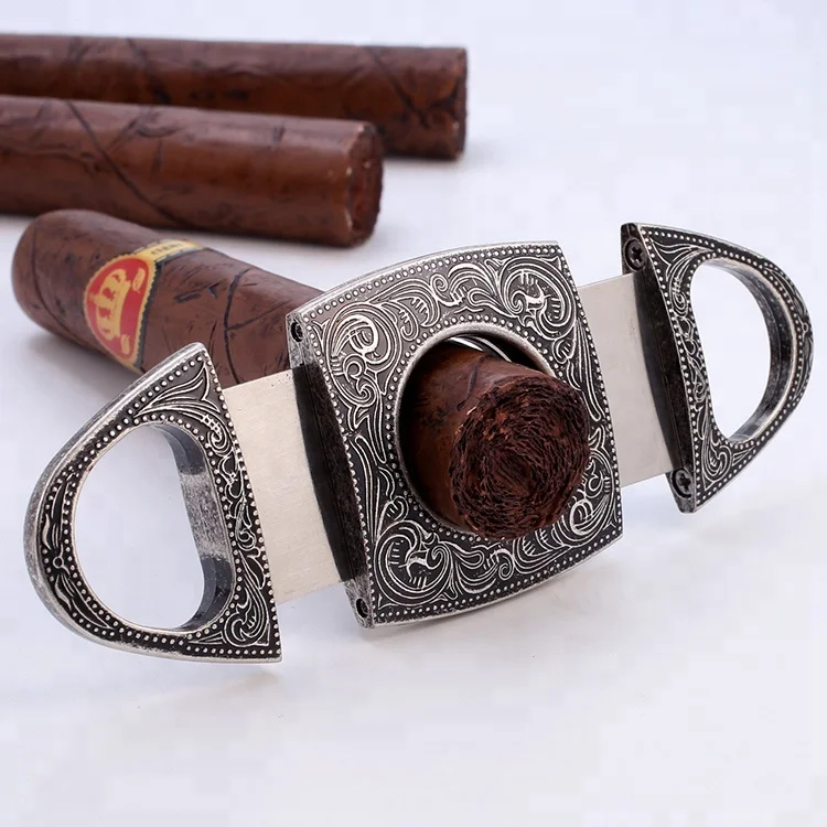 
Luxury Stainless steel Blades Cigar cutter custom 