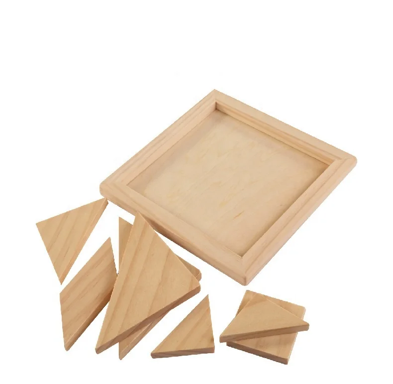 Large Size Wooden Jigsaw Tangram Board Educational Kids  Puzzle Shape Developmental Toy New Arrival