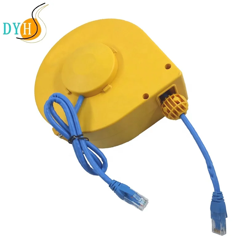 5.5 M customized CAT6/VGA/multi-cores signal extension cord spring loaded retractable ethernet cable reel