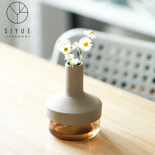 Transparent Light Glass Flower Vase for Home Decoration 1120