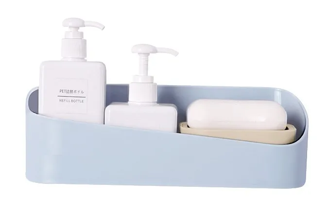 Power paste wall hanging plastic non-perforating wall receiving shelf geometric shape bathroom shelf in the toilet