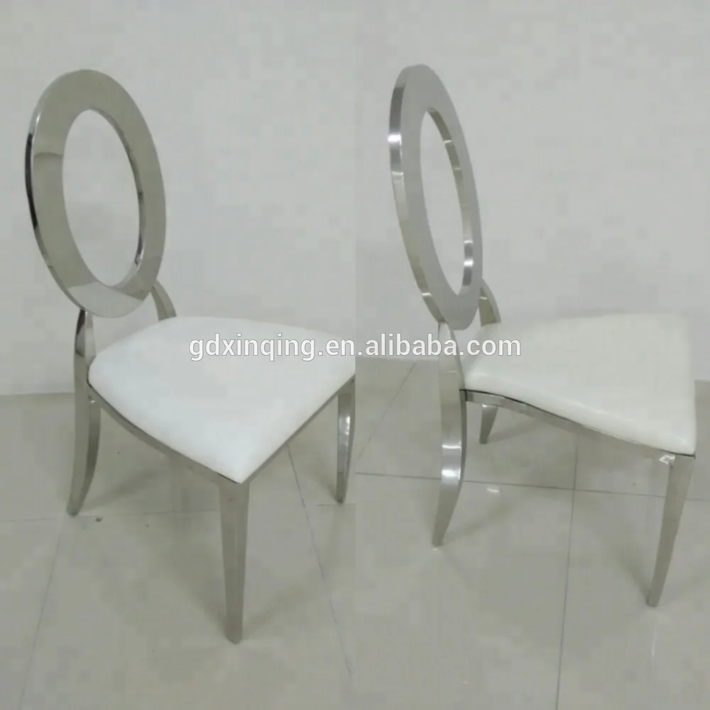 B310 Modern PU leather stainless steel luxury metal frame banquet dining chair for wedding and hotel