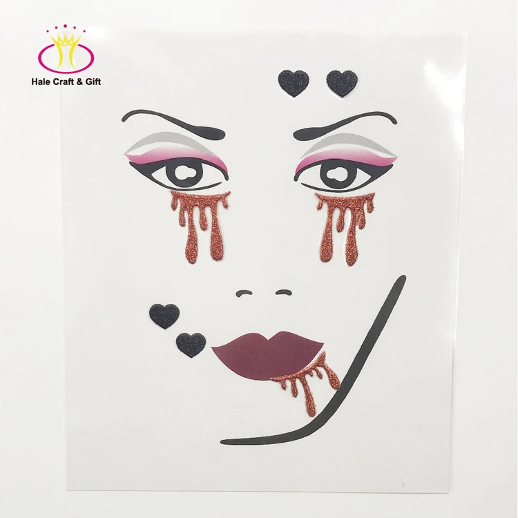 Custom DIY Waterproof Temporary Self Adhesive Glitter Halloween Face Eye Body Art Skin Tattoo Sticker