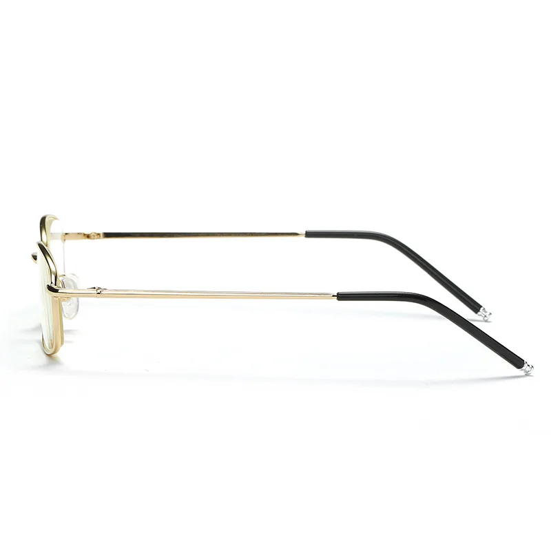 Wholesale fashion metal frame gold reading glass clear custom logo unisex good quality anti blue light blocking reading glasses