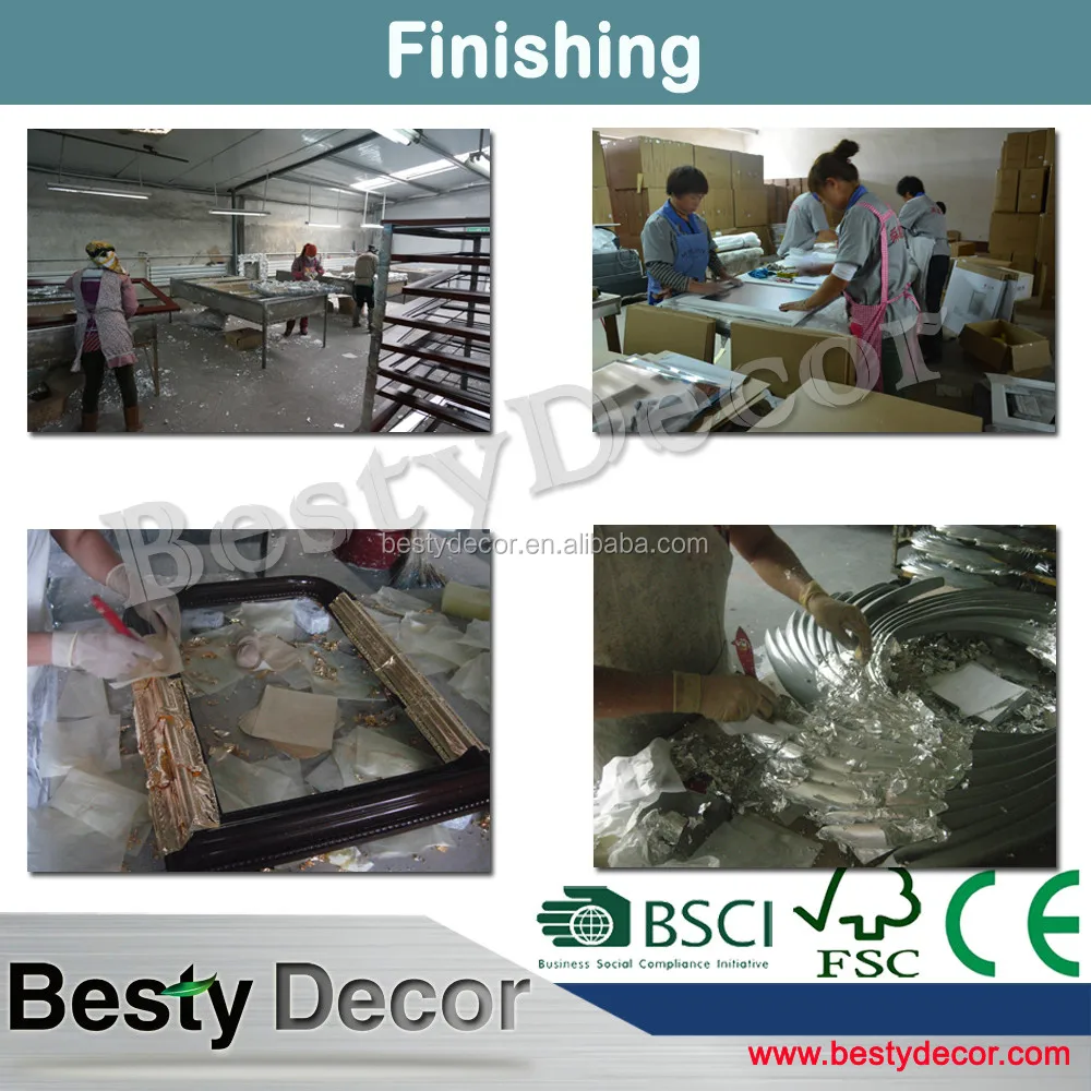 Louis style wall wooden decorative mirror with frame