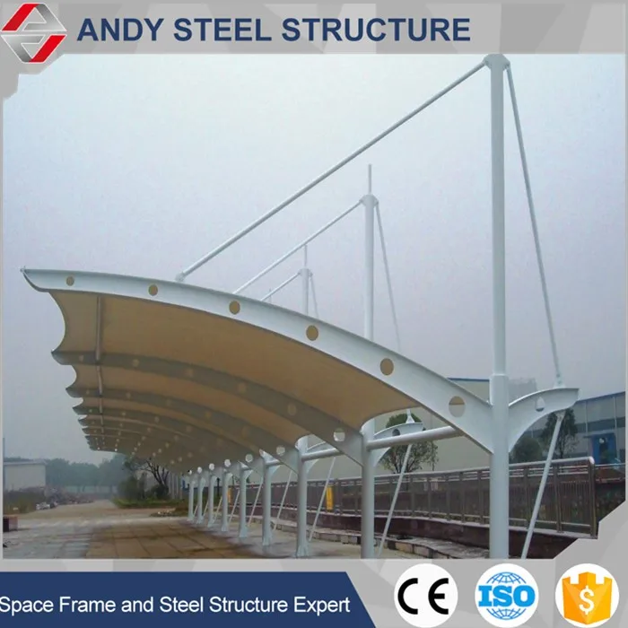 
Prefab PVC Waterproof Membrane Structure Car Parking Shed Roof 