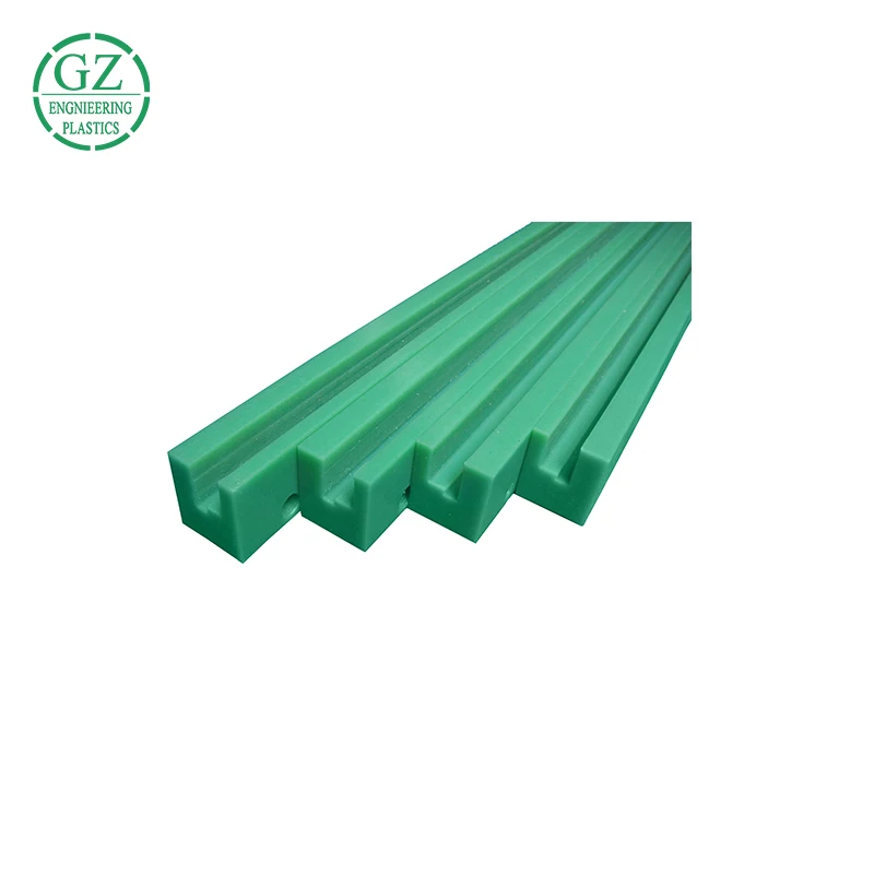 
Factory customized cnc parts green color uhmw chain guide rail conveyor roller guide 