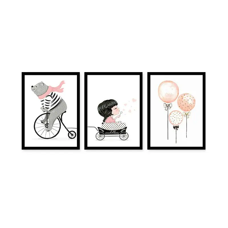 Beautiful flower canvas wall art painting 3pcs easy abstract paintings