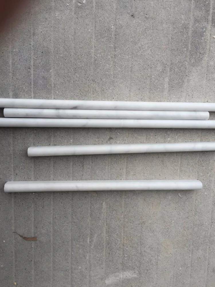 Carrara white marble pencil trimming