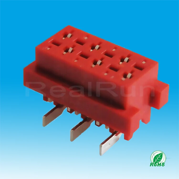 Red Board To Board Micro Match IDC 10Pin SMT Connector With Latch