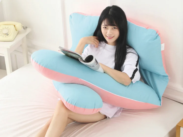 2017 hot new products U-shaped multi-functional side pillow hollow polyester fillinf maternity pillow pregnancy pillow