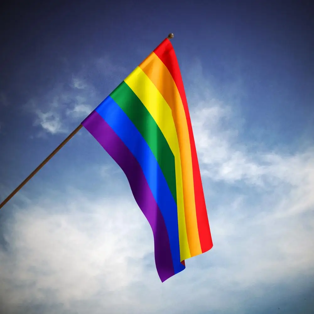FREE SHIPPING Wholesales Polyester 3x5ft Gay Pride LGBT Rainbow Flag