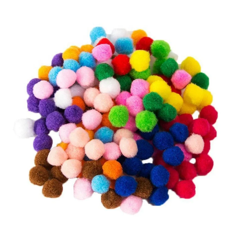 10mm-50mm Color Multicolor Pompoms pom pom Kindergarten DIY Art Craft Materials for Creative Kids Early Educational