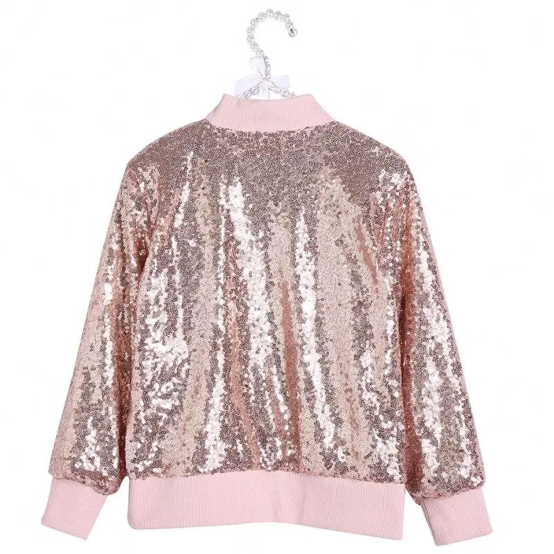 2021 OEM wholesale clothing fashion design baby girl outwear sequin jacket