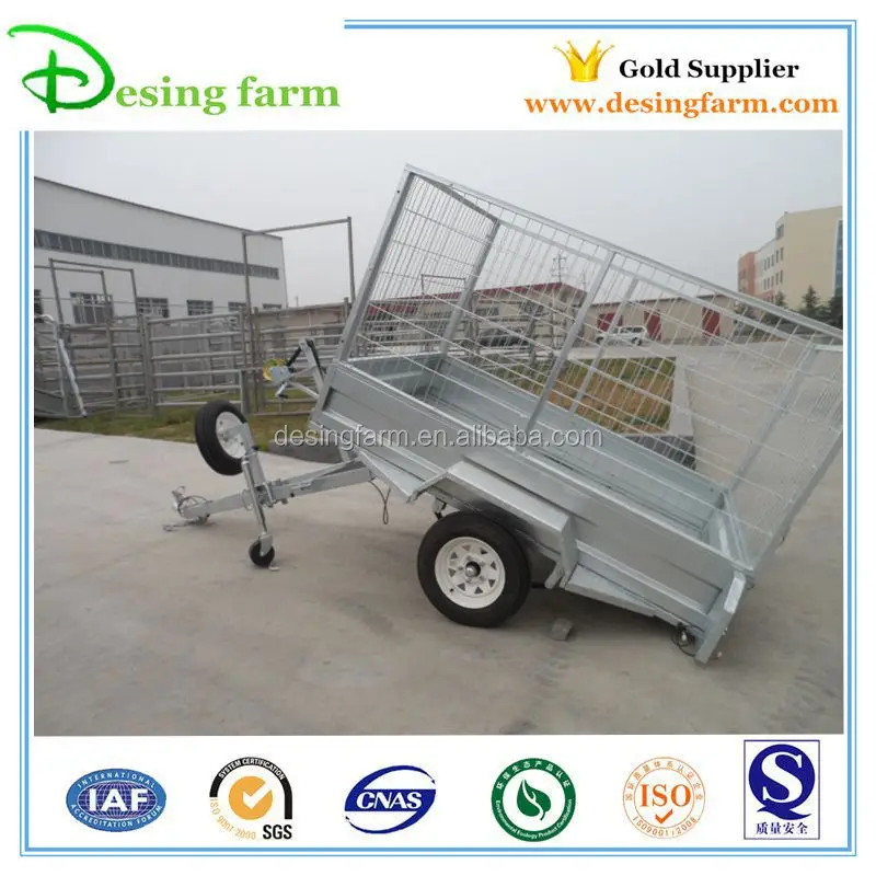7x5 galvanized tipper box trailer with cage