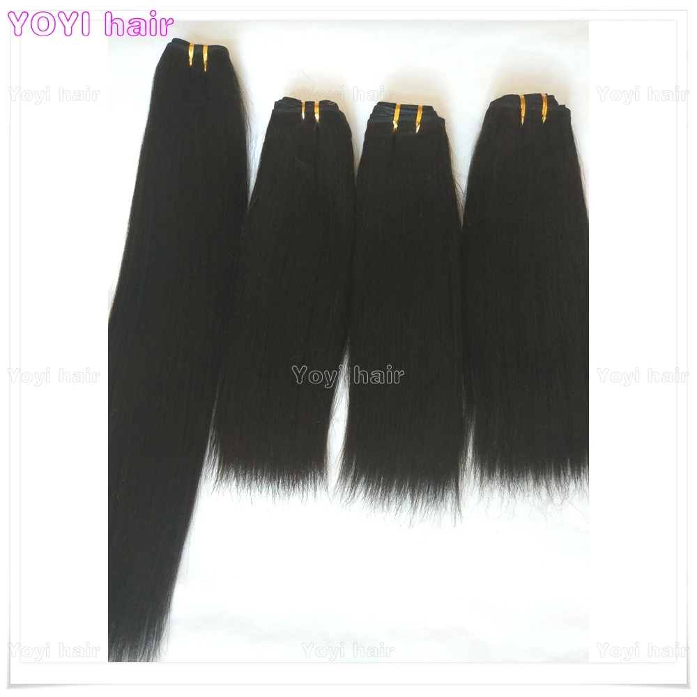 Alibaba Best selling light yaki clip on hair silk straight
