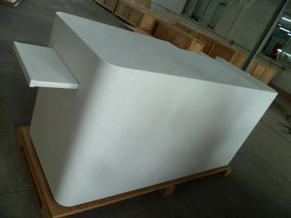 Besboke Pyramid Chinese Substitute Table Retail Shop White Corian Display Cabinet