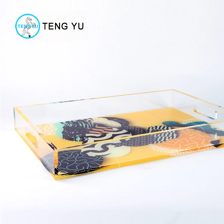 factory price UV printing clear and colored acrylic tray