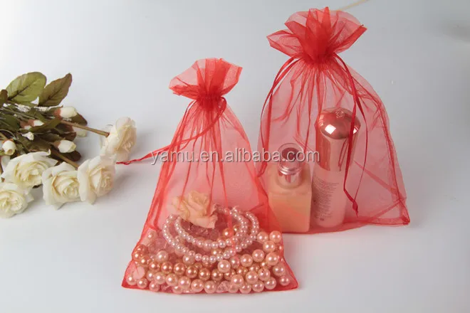 Hot Sale Small Colorful Wedding Custom drawstring organza gift bag