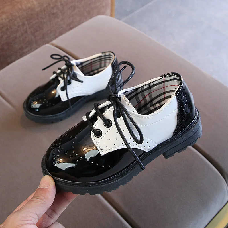 
2018 Funky hot selling trending products children black leather school shoes,wholesale kid boys school shoes 