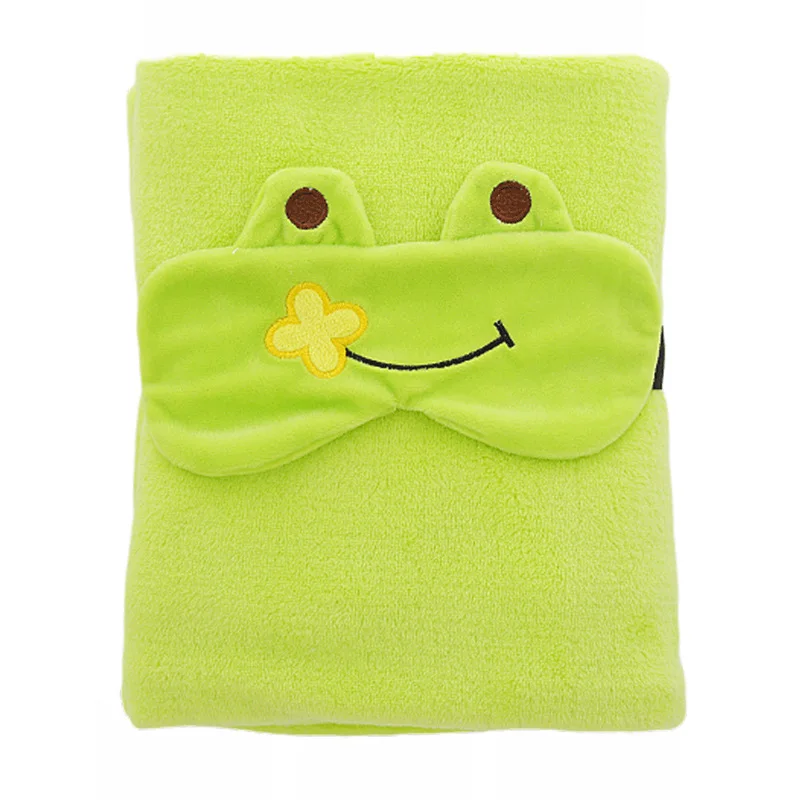 
Lightweight Plush Super Soft Lovely Cartoon Baby Kids Sleeping Animal Kids Eye Mask Travel Pillow Blanket 