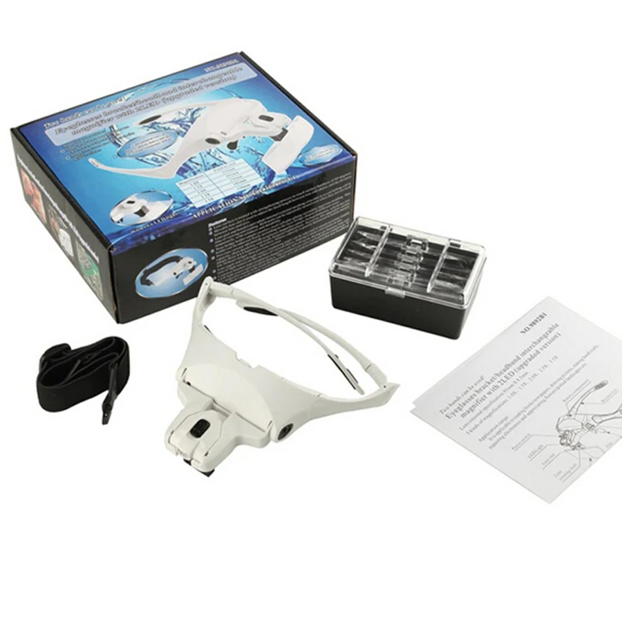 microblading supplies tattoo lamps led headband loupe magnifier 1X 1.5X 2X 2.5X 3.5X lights glass