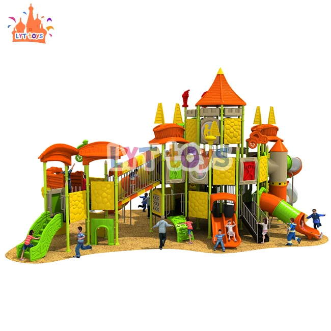 Kids playground plastic slides outdoor playground equipment