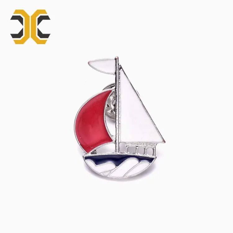 custom soft enamel sailboat anchor helm 3d lapel pin