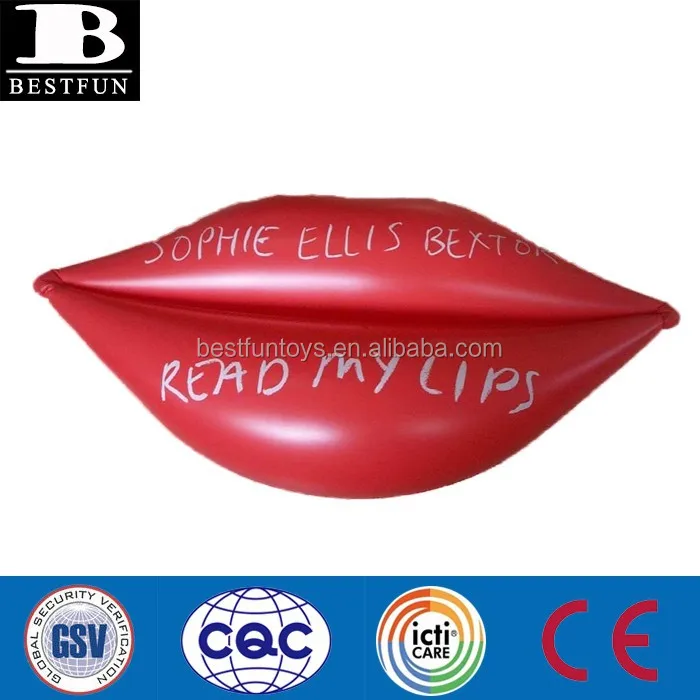 custom made pvc Inflatable big mouth plastic giant red lips toys red lips decor red lip shape balloons advertising